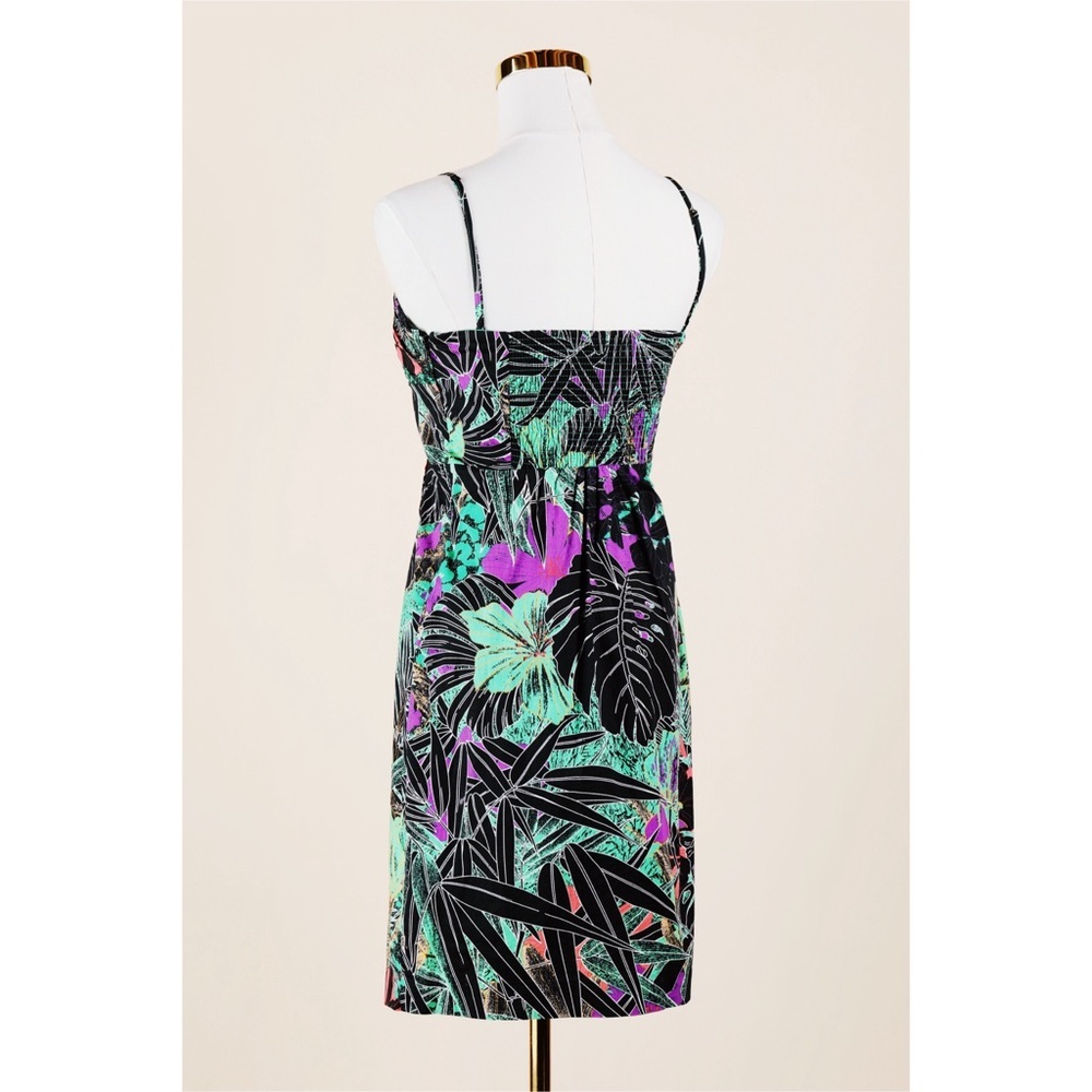 Sz 0 Anthropologie Edmé Esyllte Strapless Multicolor Jungle Print Mini Dress EUC - Picture 4 of 5
